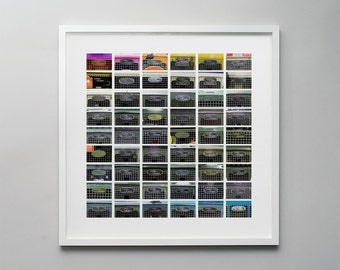 Landies - A photographic montage of vintage Land Rover Series 1, 2 and 3 badges.