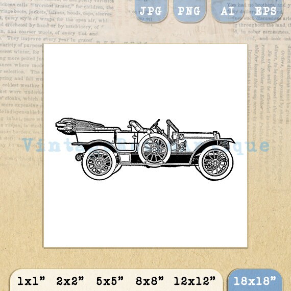 Digital Printable Old Car Graphic by VintageRetroAntique on Etsy