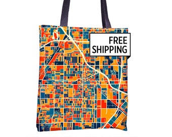 Santa Ana Map Tote Bag - California Map Tote Bag 15x15