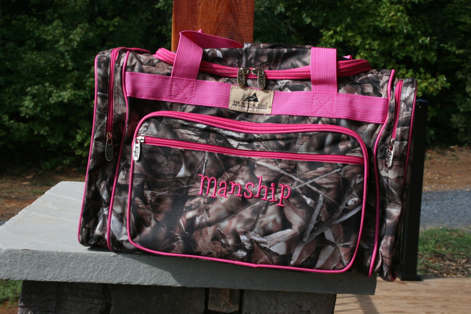 Monogrammed Camo Duffel Bag Girls Personalized Overnight Bag