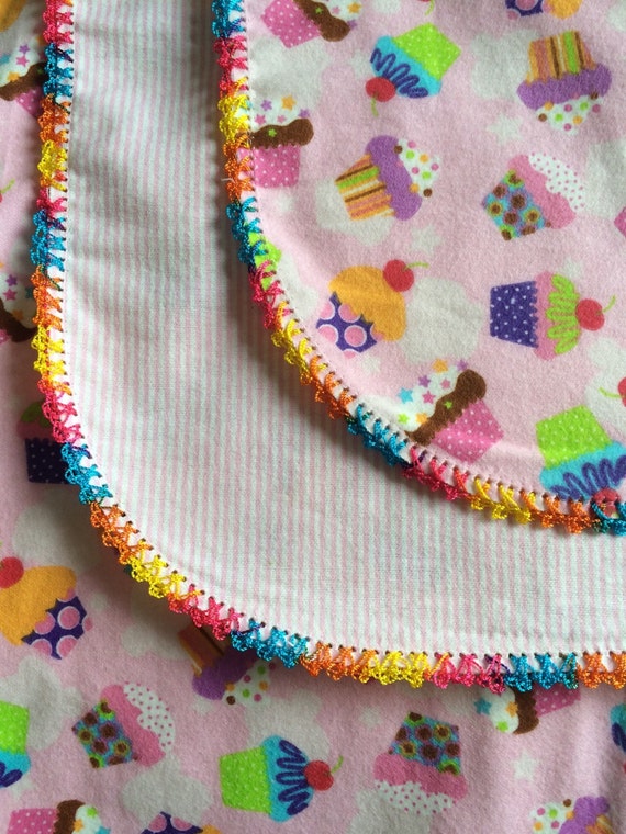 Flannel baby blanket crochet edges