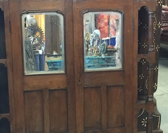 Antique Window Mirror Jharokha Spanish Style Decor Teak Rustic Eclectic Furniture 19c FREE SHIP