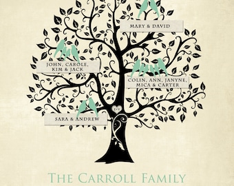 Grandchildren Family Tree with grandkid's names - Personalized Grandparent Gift - Gift for Parents -Christmas Gift print 8 x 10
