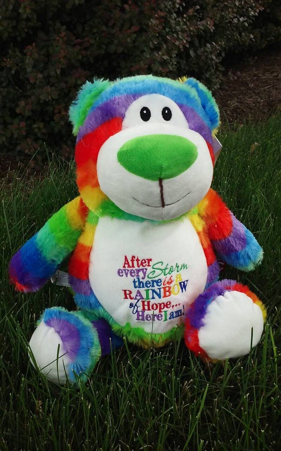 rainbow plush bear