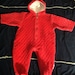 Gymboree Infants Red Quilted Hooded Feeties, Snowsuit, Outerwear, Winter Wear, Outerwear