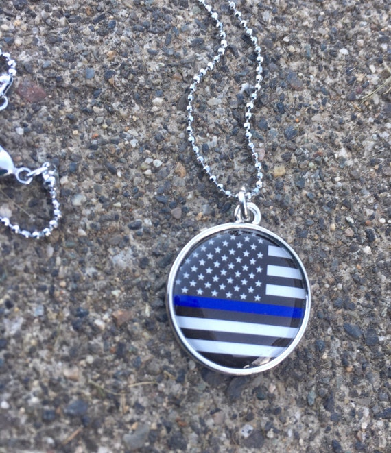 Items similar to Thin Blue Line necklace on Etsy