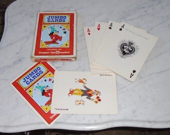 Jumbo Playing Cards 5x7inch Disneyland Mickey Mouse 1970s