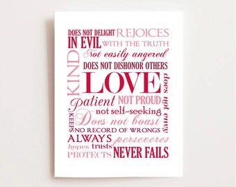 Love is Patient, Love is Kind Printable - Corinthians - Valentine's Day