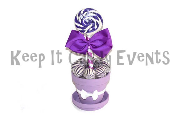 swirl purple lollipop centerpieces