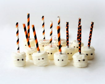 Halloween Cookies Halloween Favors Halloween Decorations Halloween Marshmallows Mummy Cookies Mummy Marshmallows Trick or Treat Mummies Boo
