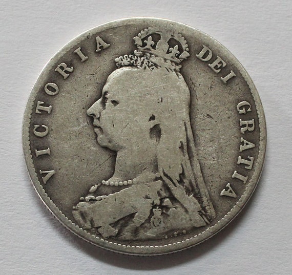 1889 Silver Great Britain Half Crown Victoria Dei Gratia sku