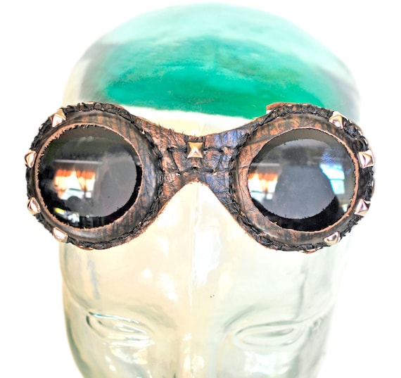Steampunk Brown Leather Goggles (Sold) by Wisekraft steampunk buy now online