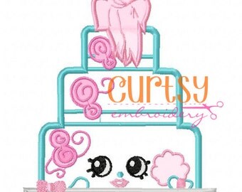 Wedding Cake Inspired Embroidery Design, Wedding Cake Applique Design, Wendy Applique Design, Wendy Embroidery Design