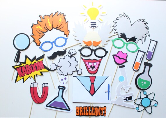 22 pc Mad Scientist Photo Booth Props/Scientist Photobooth