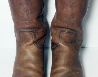 Frye Vintage Brown Leather Motorcycle Cavalry Riding Biker Boots Men's Size 13