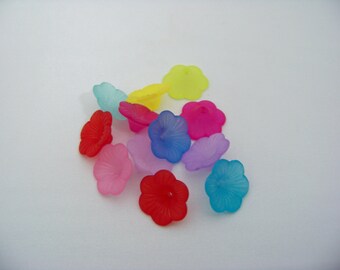 Mixed Colors Lucite Acrylic Flower Beads 4518