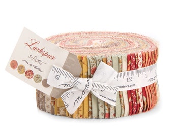 Moda 3 Sister's LARKSPUR Shabby Floral Jelly Roll Fabric 2.5 Inch Strips
