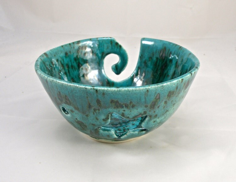 Large Pottery Yarn Bowl Knitting Bowl Crochet Bowl by Domspottery