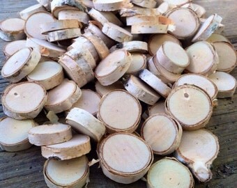 100 Birch wood slices .75" - 1.25"