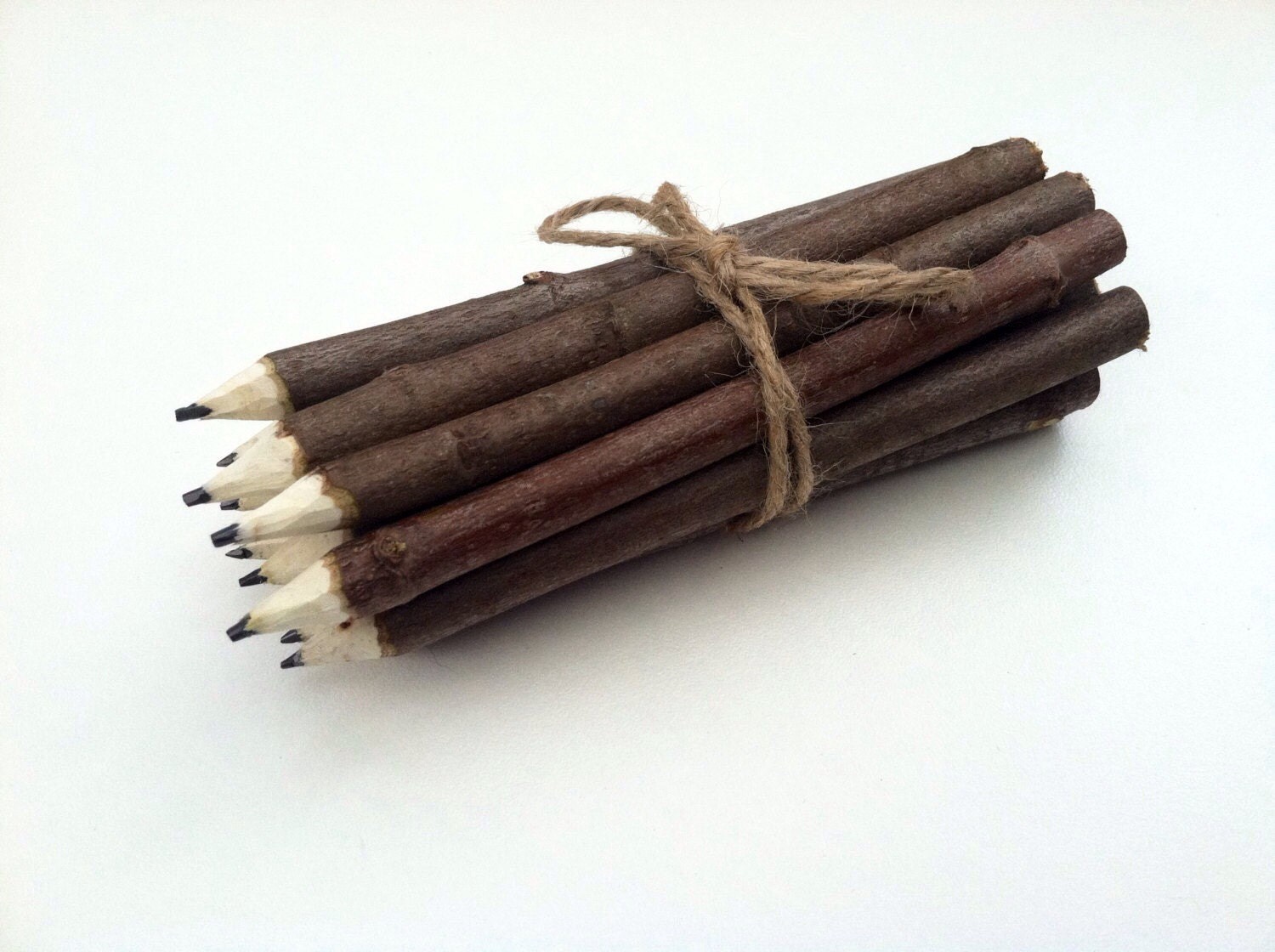 Set of 10 Rustic twig pencils