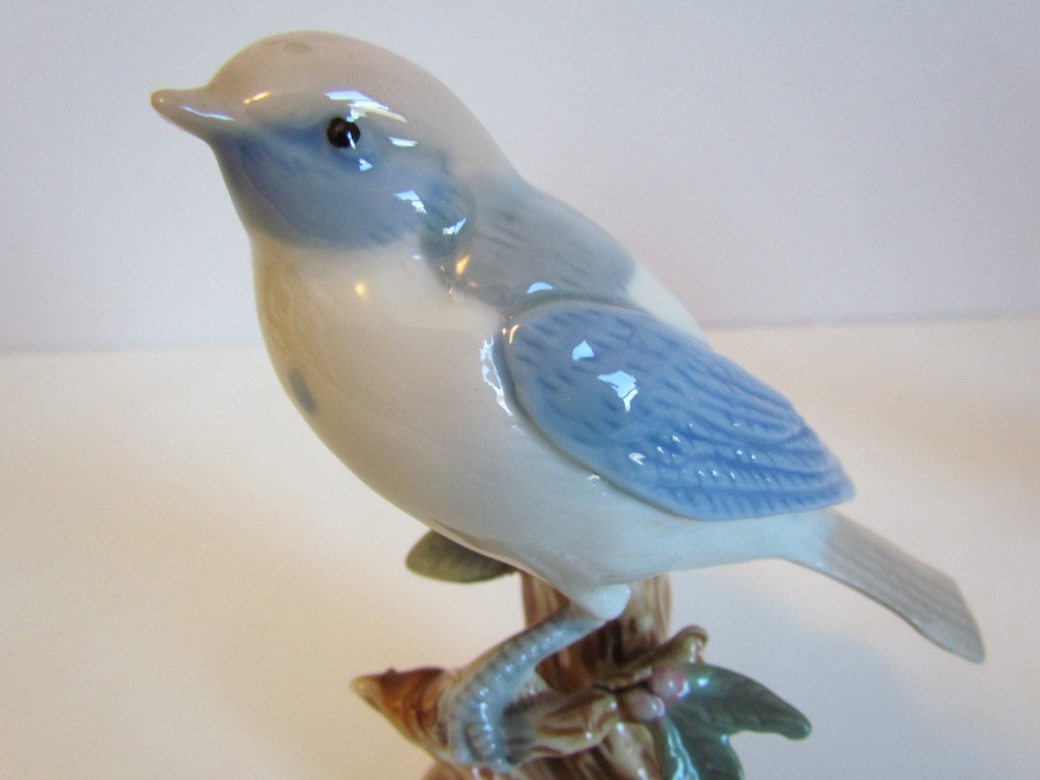 Vintage Ceramic Blue Bird Figurines Decorative Bird Knick