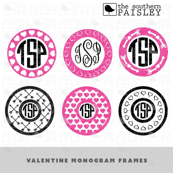 Download Valentine Monogram Frames - .svg/.eps/.dxf/.ai for ...