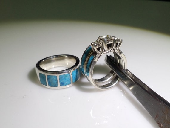 AMAZING turquoise and sterling wedding set.