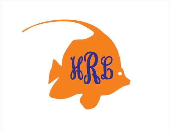 Download Items similar to Fish monogram frame only eps dxf svg ...