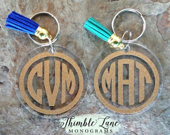 Monogram Keychain with Tassel, Personalized Keychain, Custom Keychain, Monogram Keychain, Key Chain, Monogrammed Key Chain, Bridesmaid Gift