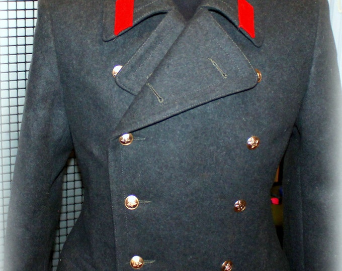 Soviet Wool Overcoat greatcoat Used VTG USSR Russian Military Uniform miliceman L 50-5