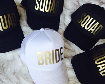 1 Bride/4 Squad Bachelorette hats