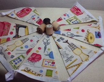 Sewing theme fabric | Etsy