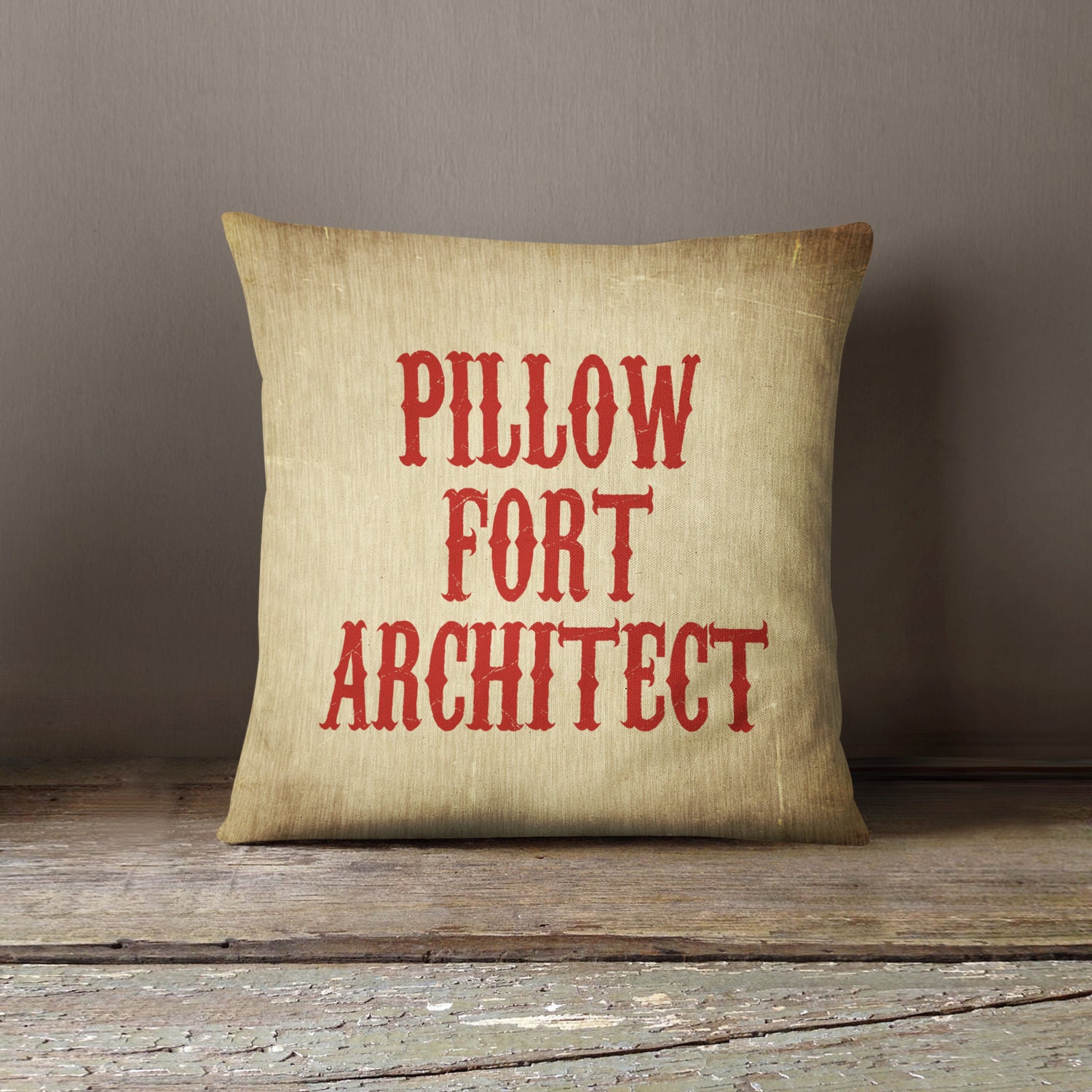 Decorative pillow text pillow home decor pillow fort fun