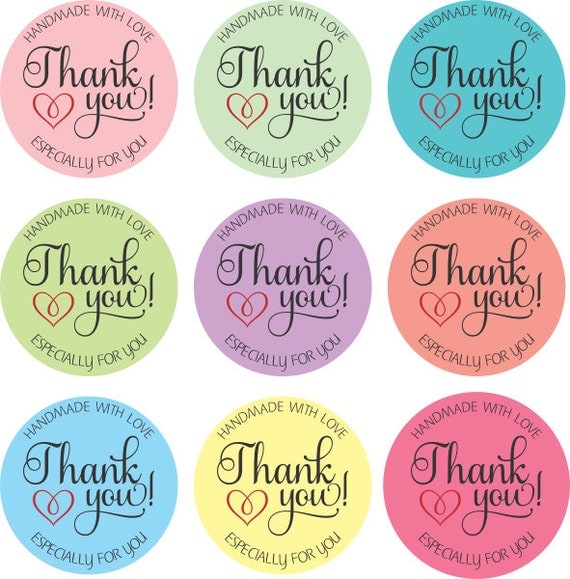 Handmade With Love Thank You Stickers Especially for You