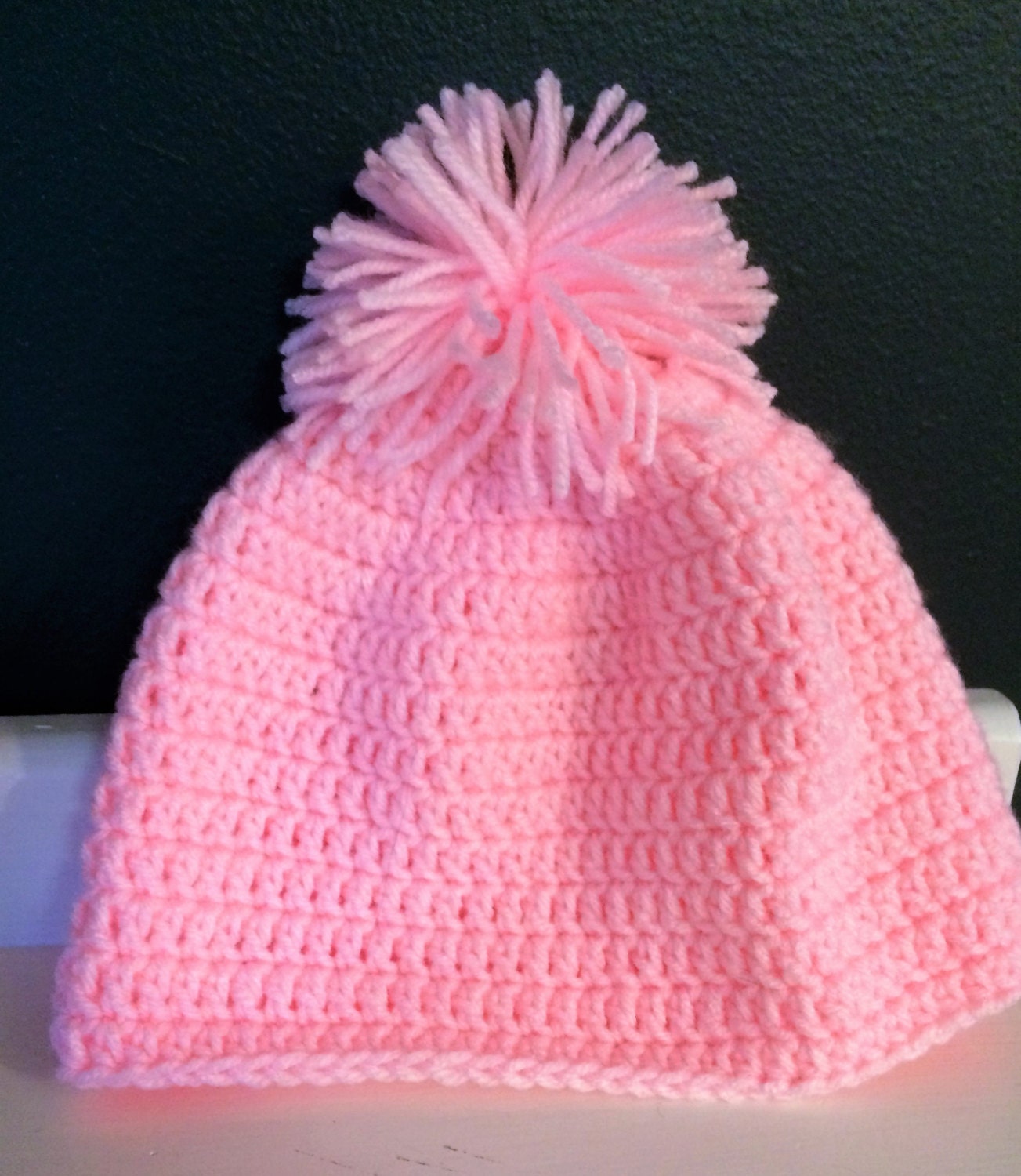 Pretty in Pink Beanie with PomPom