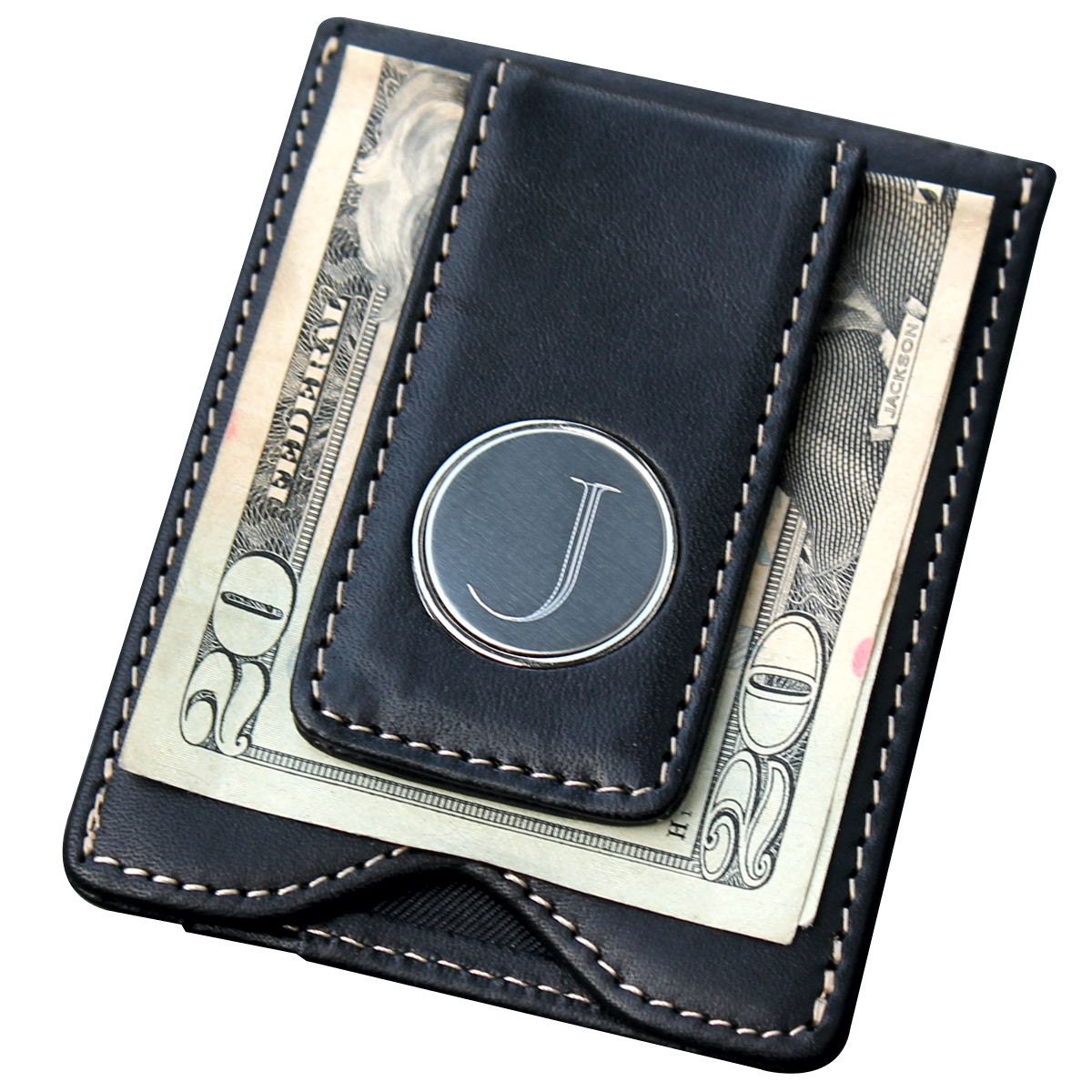 Personalized Leather Money Clip and Wallet Combo Groomsmen