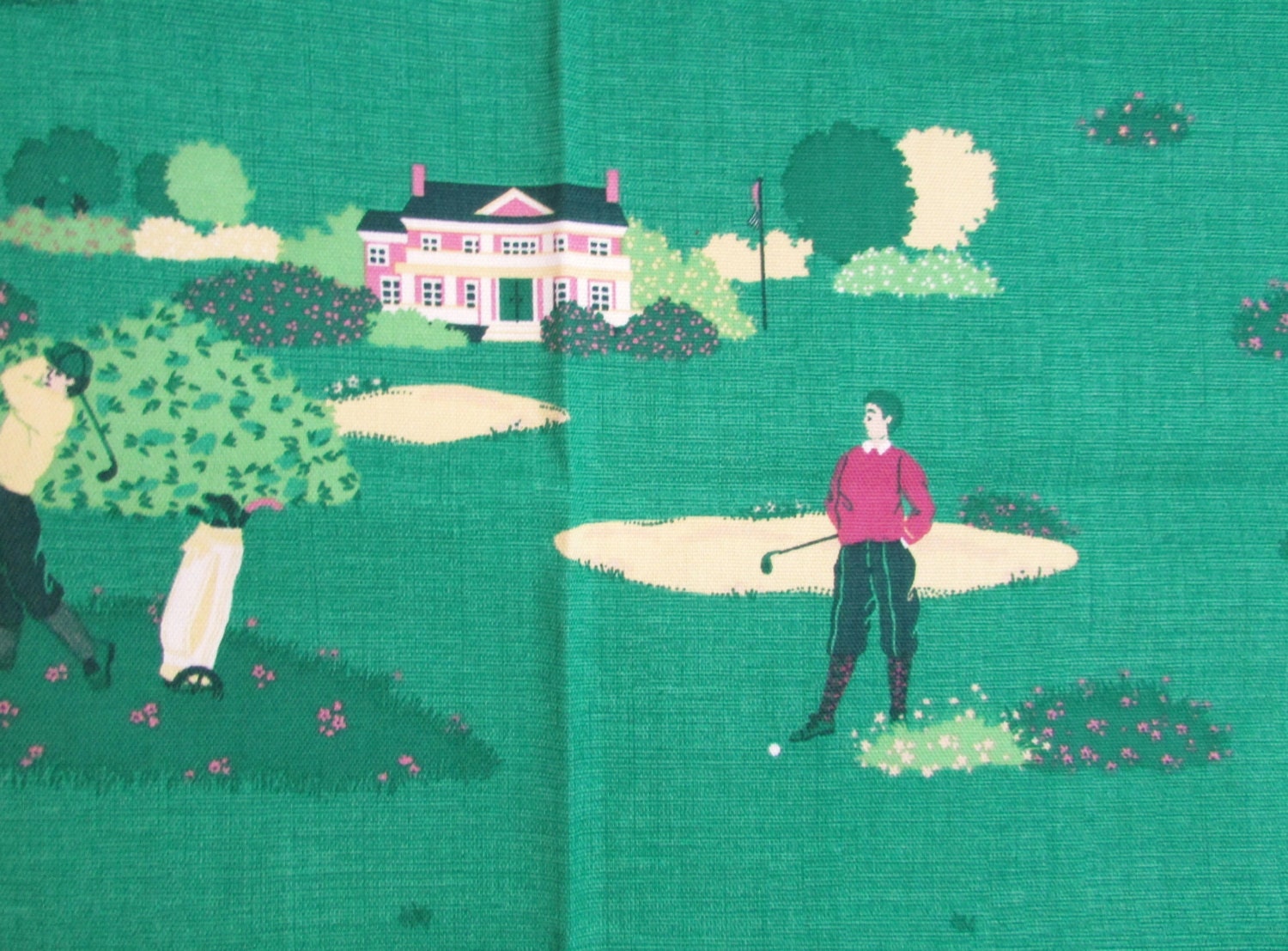 Golf Print Fabric Large Sample Tee Time by Waverly