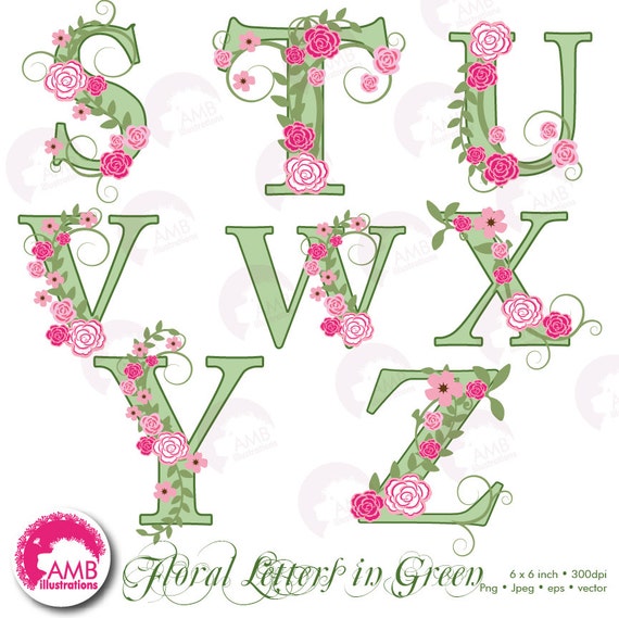 free flower alphabet clip art - photo #48