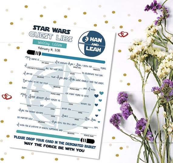 Star Wars Disney Guest Book Mad Libs Wedding Edition