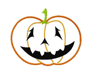 Jack o Lantern Embroidery Design - Applique - 3 Sizes - Halloween Embroidery - Pumpkin Applique - Fall Embroidery Design