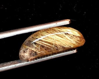 4.40 Cts Amazing Rutilated Quartz Cabochon Gemstone 19x8x4 mm / Rutilated Quartz / Golden Rutile gemstone
