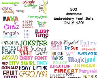 Must See 200 Of My Best Machine Embroidery Font Sets for the Crazy Low Price of 20 in PES