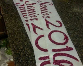 Custom White Sash *Pageant/Senior Night/Birthday