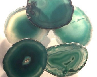 NEW!! Large size Green Brazilian Agate Slice with NO HOLE for Coasters & Crafts