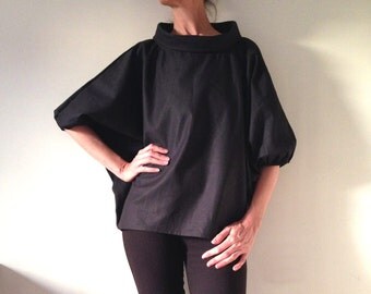 Alternative Theatre Tunic, Plus size Tunic, Bat figure Tunic, Black Tunic, Maternity Tunic, Theatre Top, Plus size Top, South African shop.