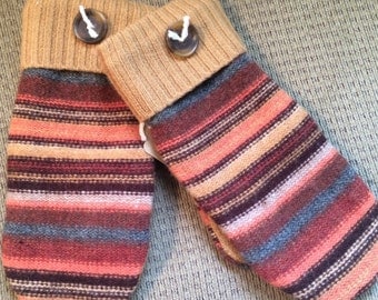 C5 Felted wool mittens lined with fleece size large