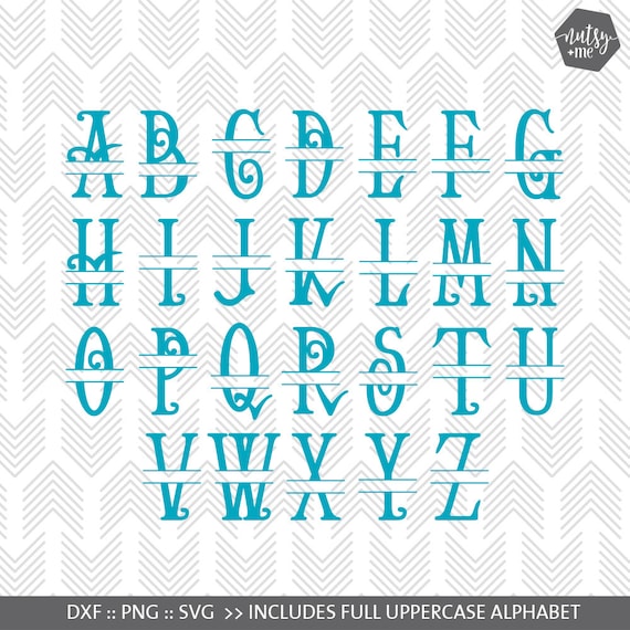 Download Monogram SVG Font - Files for Silhouette, Cricut - Split ...