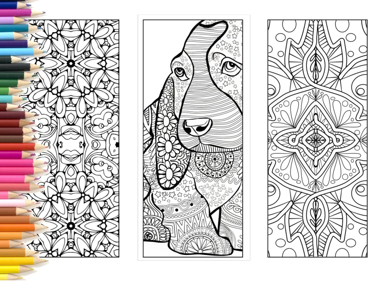 Bookmarks Coloring page adults printable bookmarks hand made