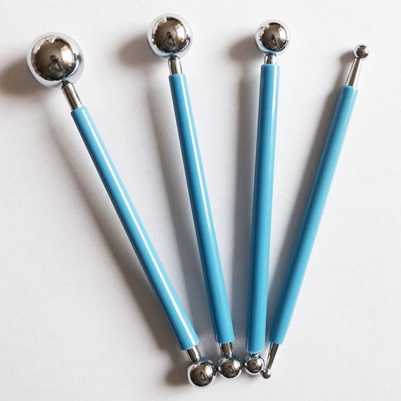 4 Pcs of Double ended Stainless Steel Modelling Ball Tools for