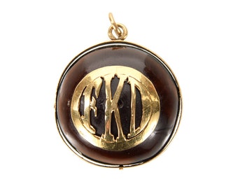 Antique Chinese Pendant with Gold Goat motif